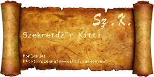 Szekretár Kitti névjegykártya