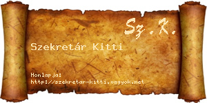 Szekretár Kitti névjegykártya