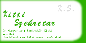 kitti szekretar business card